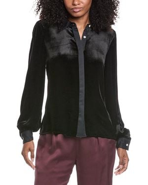 Ramy Brook Ramona Velvet Silk-Blend Shirt - Black
