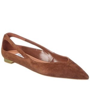 Aquazzura Suede Ballerina Flat - Brown