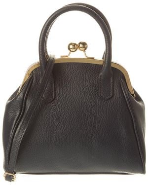 Isabella Rossetti Tally27 Top Handle Leather Satchel - Black