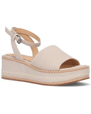 Frye Joy Ankle Strap Leather Wedge Sandal - Natural
