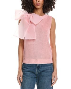 Laundry by Shelli Segal Organza Bow Jumper Vest - Red