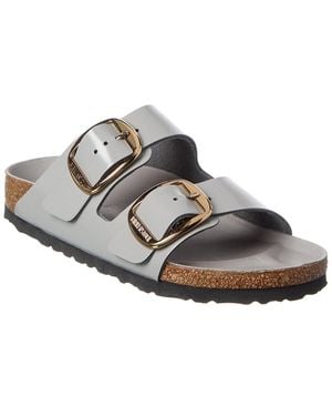 Birkenstock Arizona Big Buckle Narrow Leather Sandal - Grey