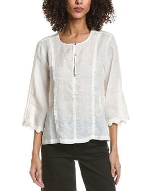 Johnny Was Linen Princess Seam Top - White