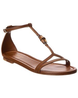 Gucci Bamboo Leather Sandal - Brown