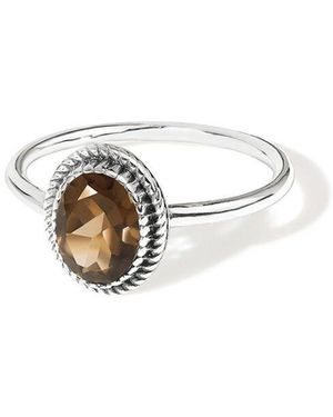 TIRAMISU 1.00 Ct. Tw. Smoky Quartz Solitaire Ring - White