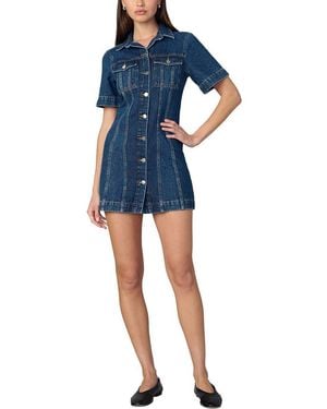 Joe's Jeans The Denim Trucker Linen-Blend Shift Dress - Blue