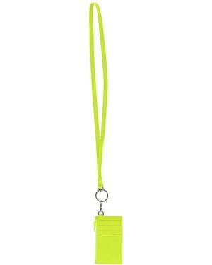 Balenciaga Car Leather Card Case On Keyring - Green