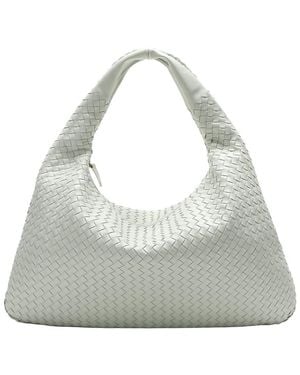 Tiffany & Fred Paris Hand-Woven Full-Grain Leather Large Tote - Grey