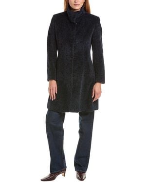 Sofiacashmere Sofiacashmere Stand Collar Wool & Alpaca-Blend Coat - Black