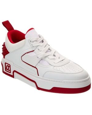 Christian Louboutin Astroloubi Studded Leather Low-Top Sneakers - White