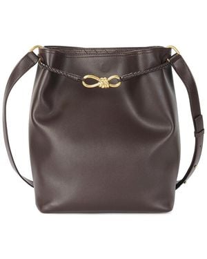 Tiffany & Fred Paris Smooth Leather Bucket Bag - Brown