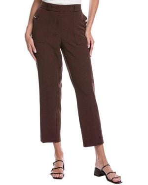 Jones New York Fly Front Patch Pocket Straight Ankle Pant - Brown