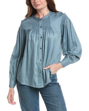 Rebecca Taylor Twill Blouse - Blue