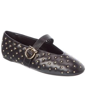 Ferragamo Quilted Leather Ballet Flat - Black