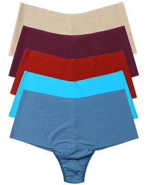 Hanky Panky Set Of 5 Breathesoft Hi-Rise Thong With $20 Credit - Blue