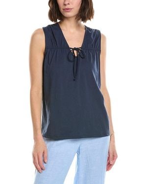 Stella Parker Brighton Ruched Tie Top - Blue