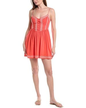 Saltwater Luxe Tank Linen-Blend Mini Dress - Red