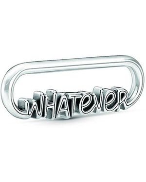 PANDORA Me Silver Whatever Script Charm - White