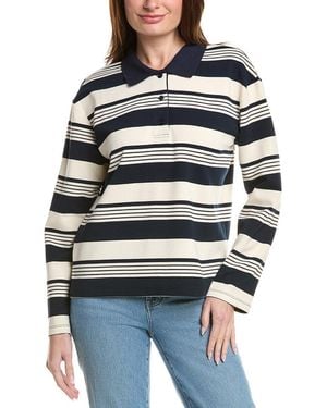 English Factory Striped Polo Shirt - Blue