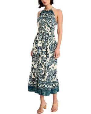 Maggy London Printed Halter Neck With Chain Detail - Green