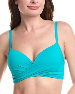 Sea Level Cross Front Push-Up Bikini Top - Blue