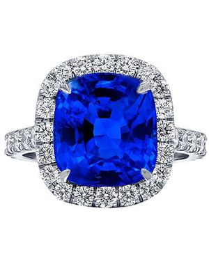 Diana M. Jewels Fine Jewellery Platinum.74 Ct. Tw. Diamond & Sapphire Ring - Blue
