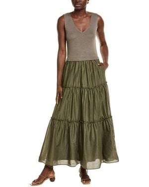 Taylor Mixed Media Maxi Dress - Green