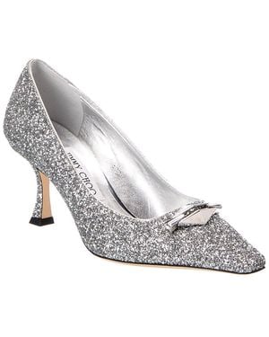 Jimmy Choo Ryker 70 Glitter Pump - White