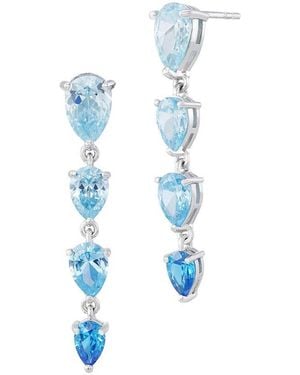 Savvy Cie Cz Drop Earrings - Blue