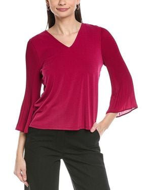 Cece V-Neck Knit Top - Red