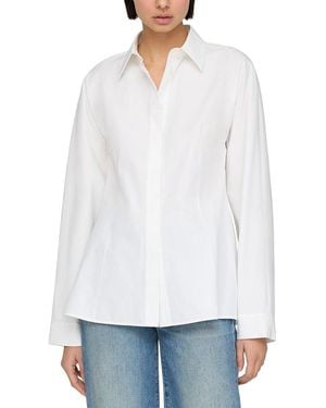 Lafayette 148 New York Petite Pintuck Back Shirt - White