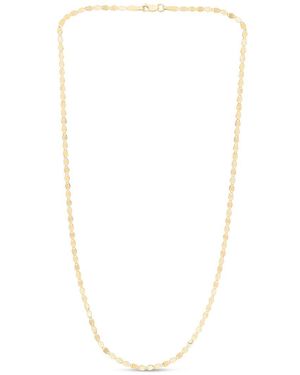 Italian Gold 14K Mirror Chain Necklace - White