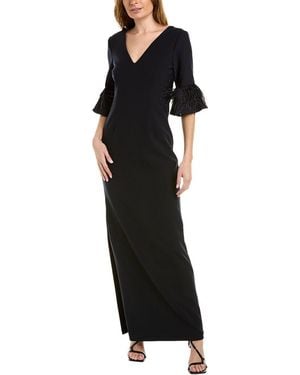 Aidan Mattox V-neck Gown - Black