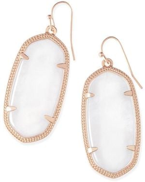 Kendra Scott Elle 14K Rose Plated Pearl Drop Earrings - White