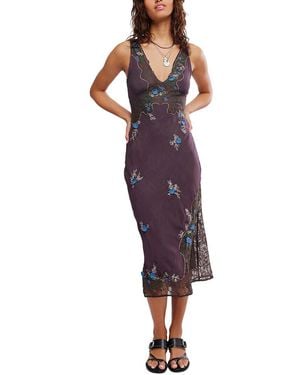 Free People Meet Again Midi Dress - Purple