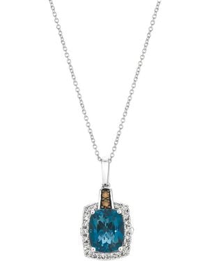Le Vian Celestial 14K 3.38 Ct. Tw. Diamond & London Topaz Pendant Necklace - Blue