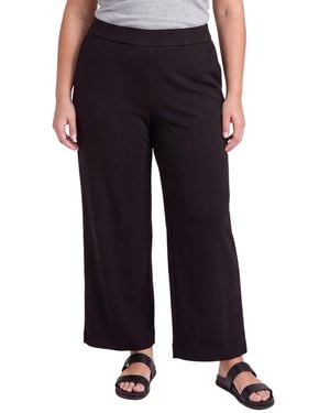 Anne Klein Plus Wide Leg Crop Pant - Black