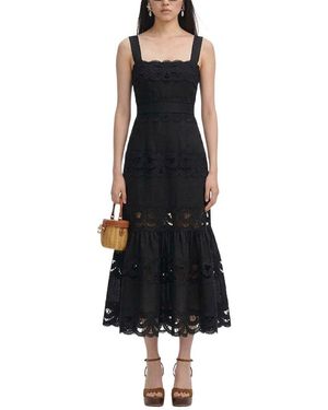 Amanda Royal Midi Dress - Black