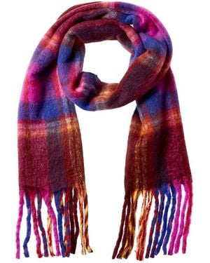 La Fiorentina Plush Fringe Scarf - Red