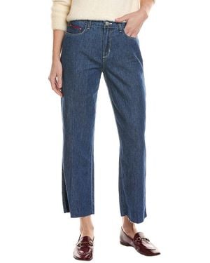 L'Agence Wanda High-Rise Crop Wide Leg Pant - Blue