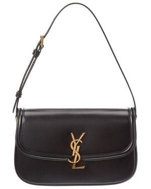 Saint Laurent Solferino Medium Leather Shoulder Bag - Black