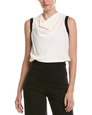 Anne Klein Petite Cowl Neck Framing Stop - White