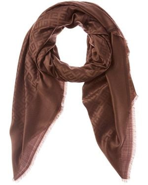 Givenchy Logo Silk & Wool-Blended Scarf - Brown