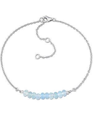 Rina Limor 1.55 Ct. Tw. Aquamarine Bead Bracelet - White