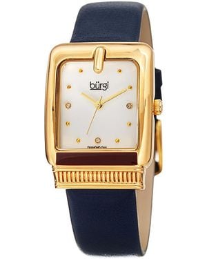 Burgi Burgi Leather Watch - Blue