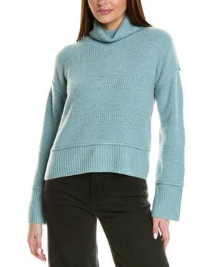 Design History Exposed Seam Turtleneck Cashmere Sweater - Blue