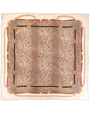 Celine Square Silk Scarf - Natural