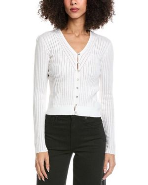 Bella Dahl Fitted V-Neck Cashmere-Blend Pullover - White