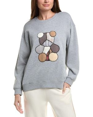 Vintage Havana Bear Patchwork Sweatshirt - Grey