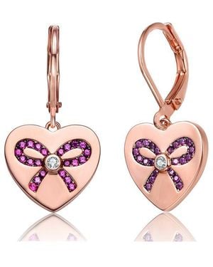 Genevive Jewelry 18k Rose Gold Vermeil Earrings - Pink